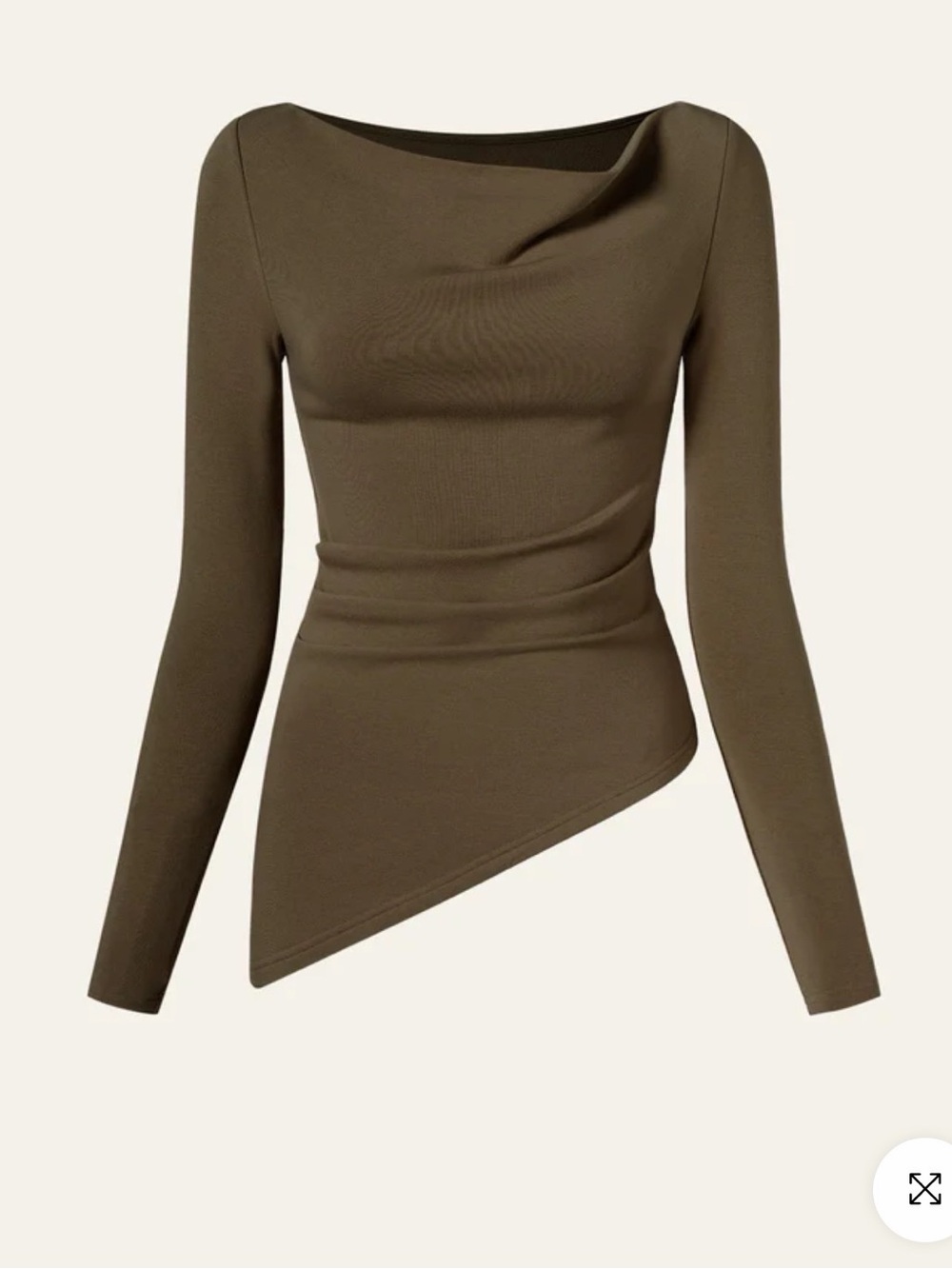 OGL Move Eco-Mousse® Cowl Neck Side Ruched Asymmetrical Top